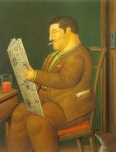 Fernando Botero, ”Man reading a paper”, 1996